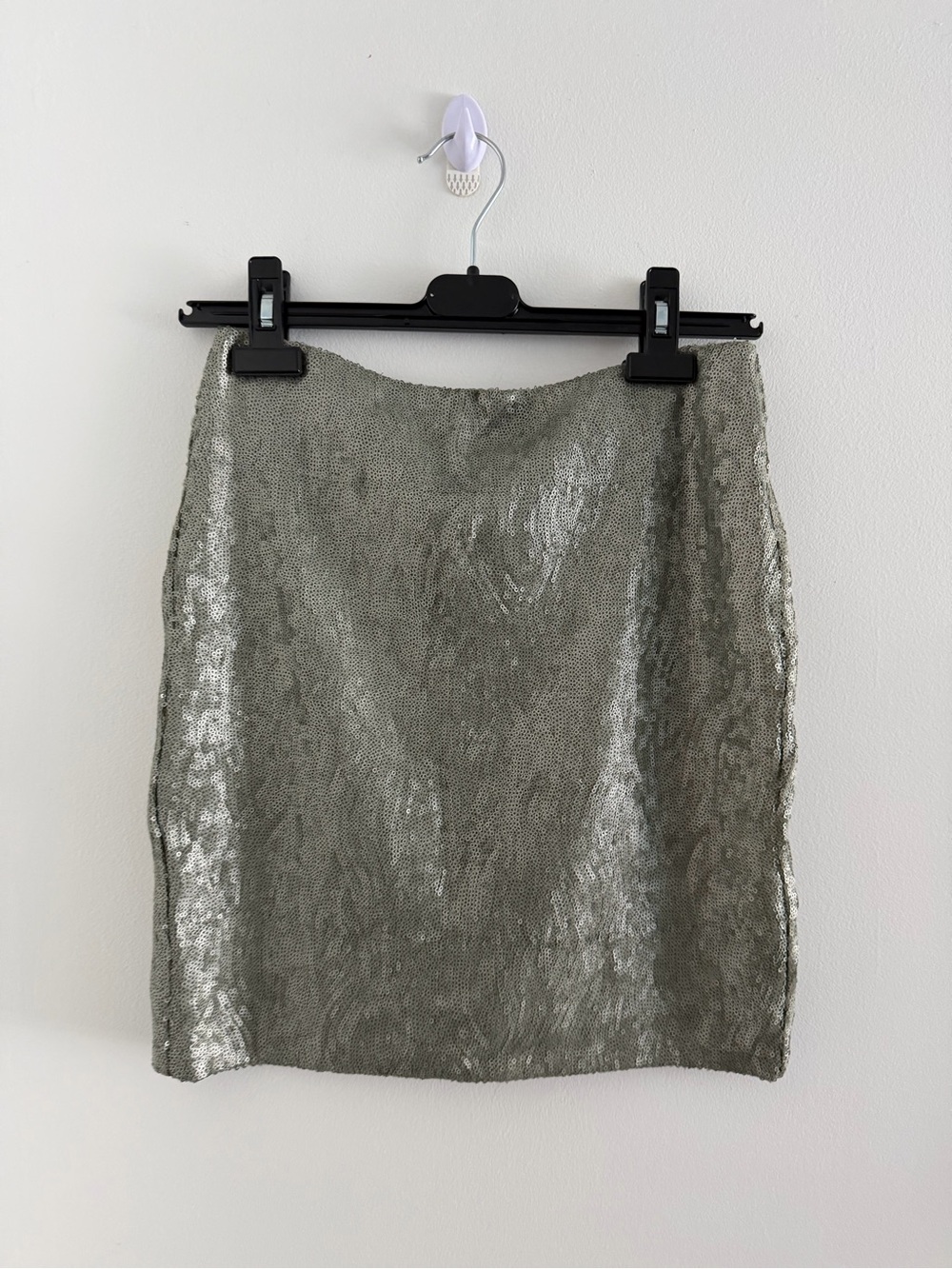 Sequined Mini Skirt - Silver